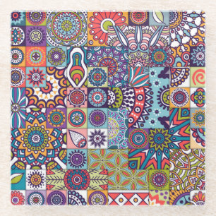 Mandala Tile Pattern Glasuntersetzer