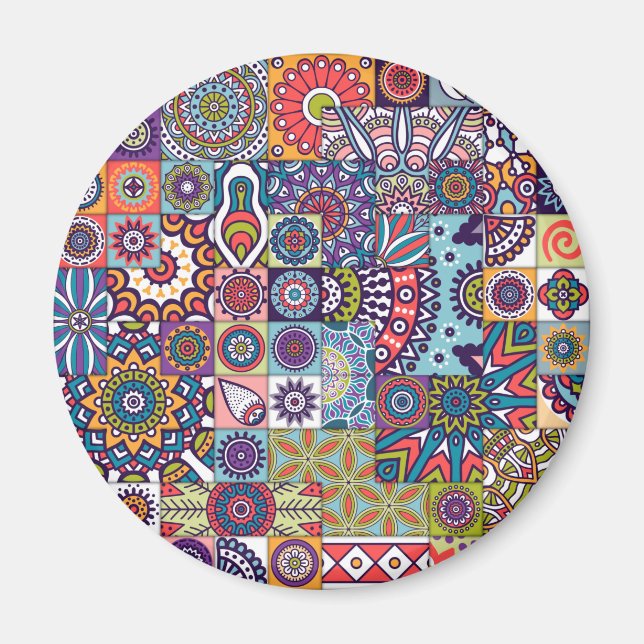 Mandala Tile Pattern Magnet (Vorne)