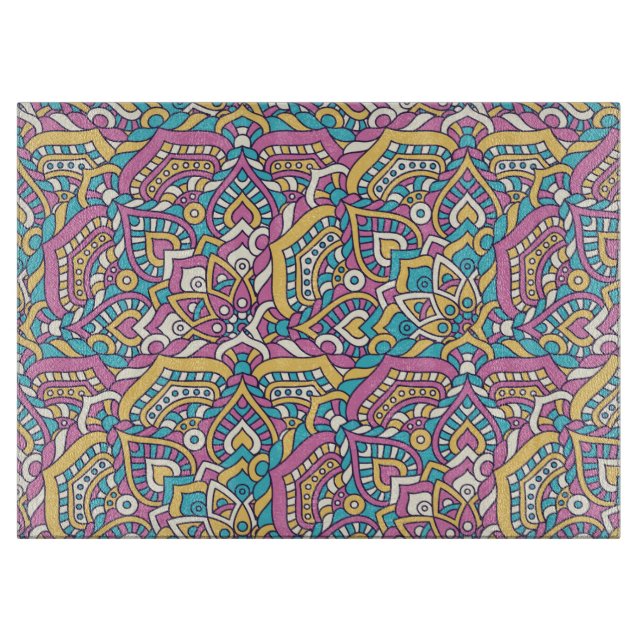 Mandala Tile Pattern Schneidebrett (Vorderseite)