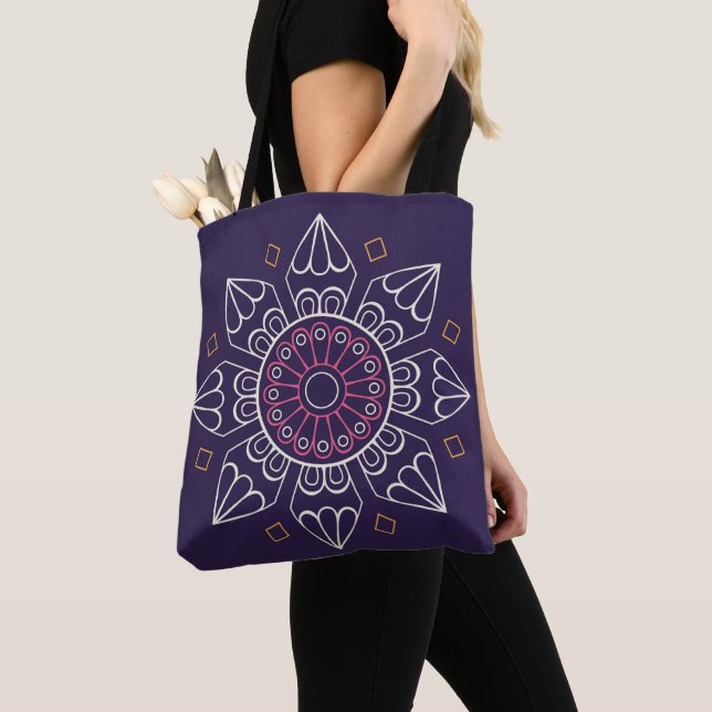 Mandala Tote Bag - Lila geometrische Wiederverwend (Von Nahem)