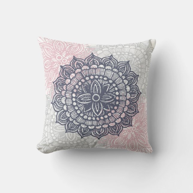 Mandala Tracera Ornament Throw Kissen (Vorderseite)