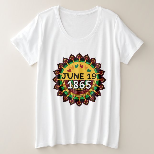 Mandala-Traditionelles afrikanisches Muster im Jun Große Größe T-Shirt (Design vorne)