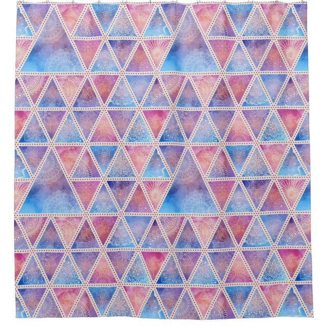 Mandala Triangle Pattern Duschvorhang (Vorderseite)