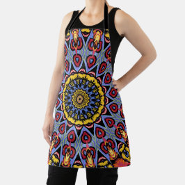 Mandala Trippy Retro Hippie Boho Chic Bohemisch Schürze