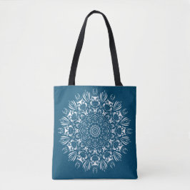 Mandala-Tüte aus blauem und weißem Uhmandala wiede