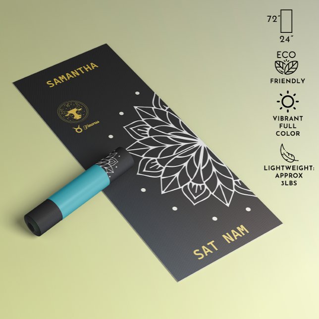 Mandala Typografie Einfache (Schwarz und Weiß) Tau Yogamatte (Mandala Typography Simple (Black and White) Taurus Yoga Mat)