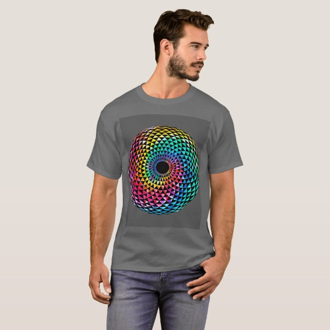 Mandala über LGBT Rainbow Gefärbte Krawatte T - Sh T-Shirt (Vorne ganz)