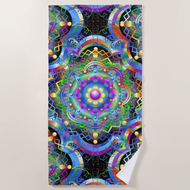 Mandala Universe Colors Strandtuch (Vorderseite)
