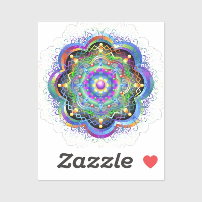 Mandala Universe Psychedelic Colors Aufkleber (Blatt)