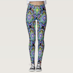 Mandala Universe Psychedelic Colors Leggings