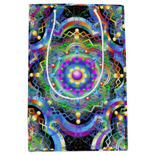 Mandala Universe Psychedelic Colors Mittlere Geschenktüte