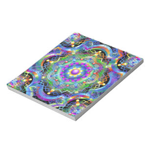 Mandala Universe Psychedelic Colors Notizblock