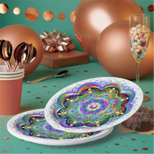 Mandala Universe Psychedelic Colors Pappteller