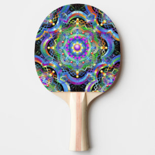 Mandala Universe Psychedelic Colors Tischtennis Schläger