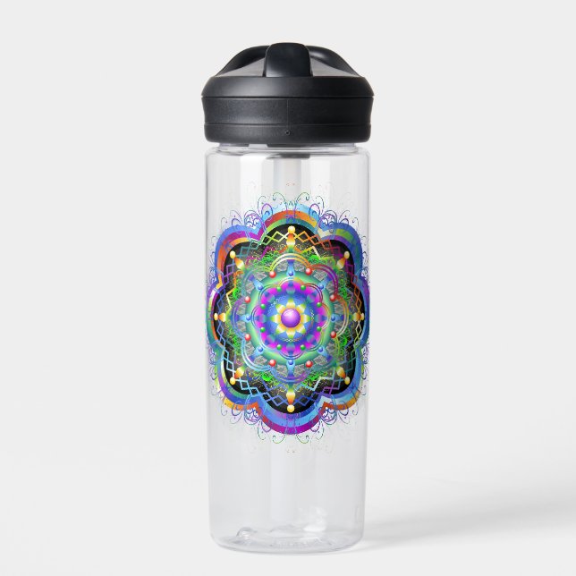 Mandala Universe Psychedelic Colors Trinkflasche (Vorderseite)