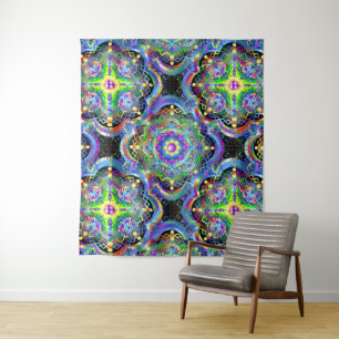 Mandala Universe Psychedelic Colors Wandteppich
