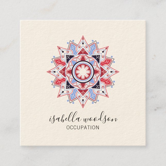 Mandala Universe Symbol Business Card Quadratische Visitenkarte (Vorderseite)