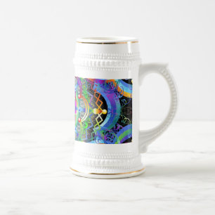 Mandala Universum Farben Bierglas