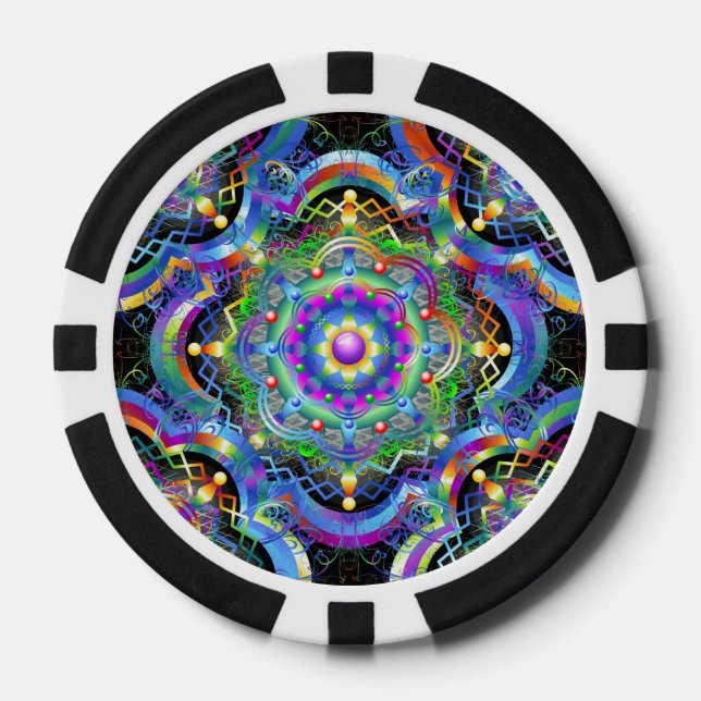 Mandala-Universum färbt poker_chips Pokerchips (Vorderseite)