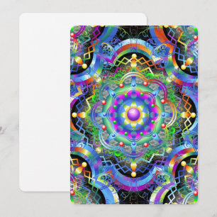 Mandala Universum psychedelische Farben Einladung