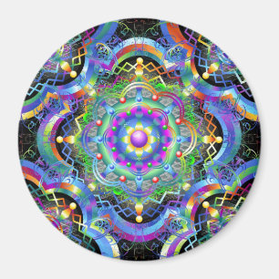 Mandala-Universum psychedelische Farben Magnet