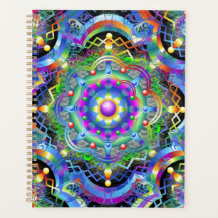Mandala-Universum psychedelische Farben Planer