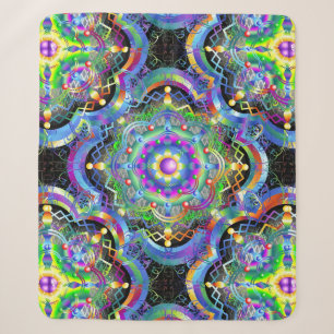 Mandala-Universum psychedelische Farben Sherpadecke