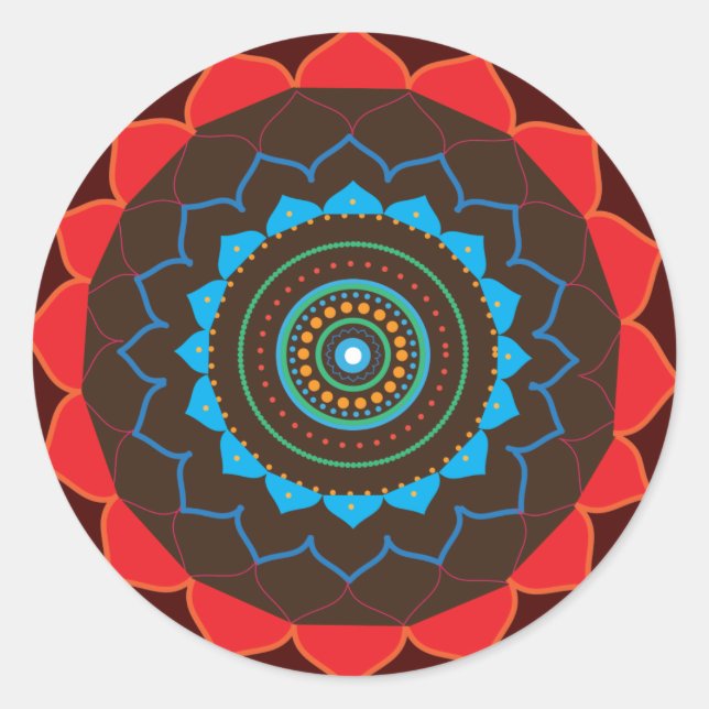 Mandala Vector Art Zeichnend Sticker (Vorderseite)