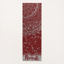 Mandala verzaubern mit Silberstern auf Rot