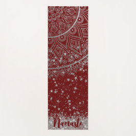 Mandala verzaubern mit Silberstern auf Rot Yogamatte