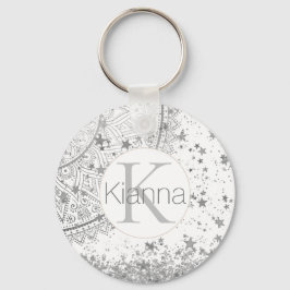 Mandala verzaubern mit Silver Stars Monogramm Schlüsselanhänger