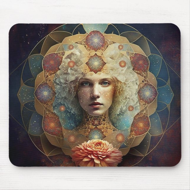 Mandala Visionäre Kunst leben Mousepad (Vorne)