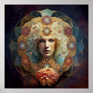 Mandala Visionäre Kunst leben Poster