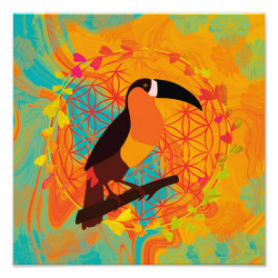 Mandala-Vogel Fotodruck