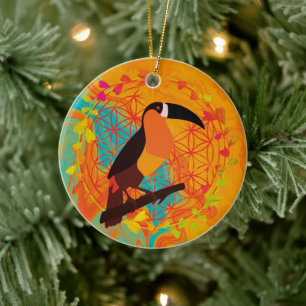 Mandala-Vogel Keramik Ornament