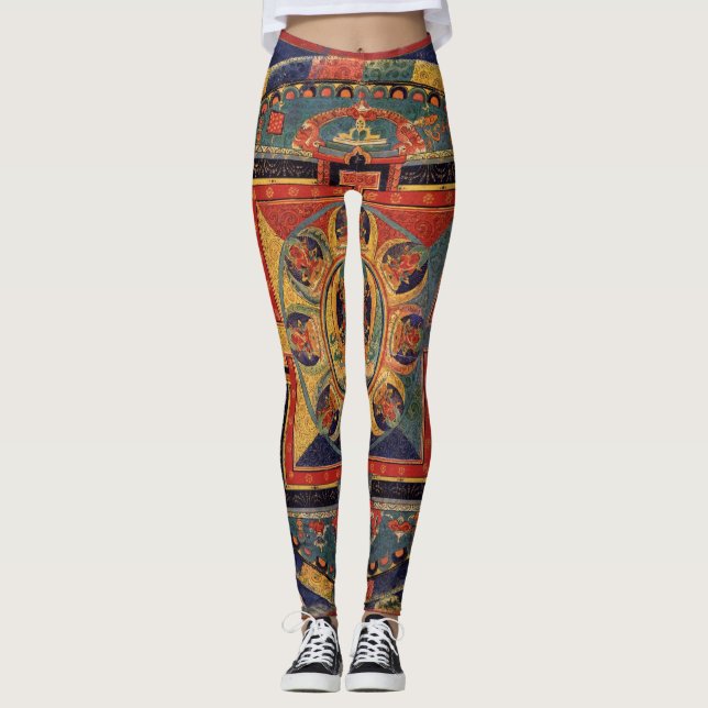 Mandala von Amitayus. Tibetanische Schule des 19. Leggings (Vorderseite)