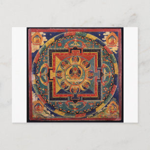 Mandala von Amitayus. Tibetische Schule des 19. Ja Postkarte