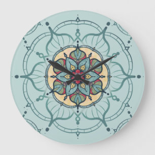 Mandala Wall Clock Große Wanduhr