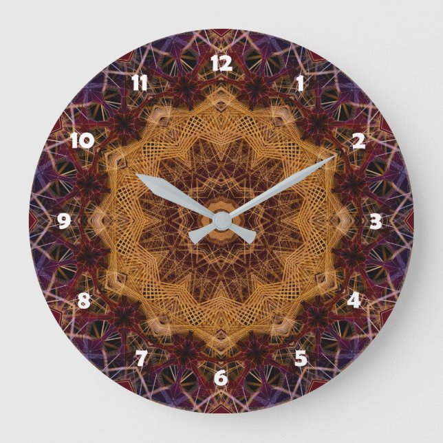 Mandala Wall Clock Große Wanduhr (Vorderseite)