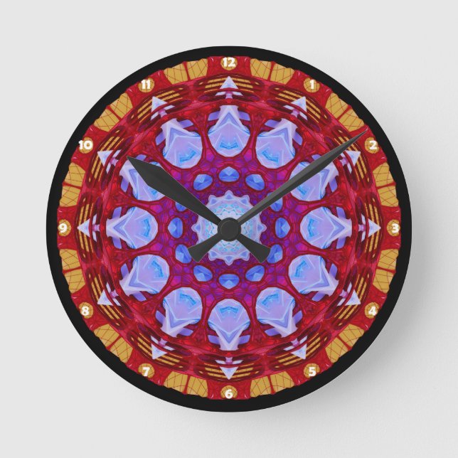Mandala Wall Clock Runde Wanduhr (Vorderseite)