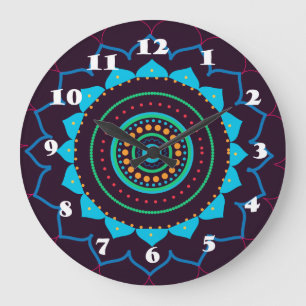 Mandala Wallclock Große Wanduhr