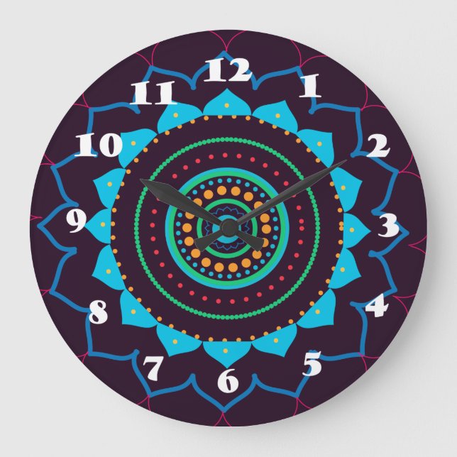 Mandala Wallclock Große Wanduhr (Vorderseite)