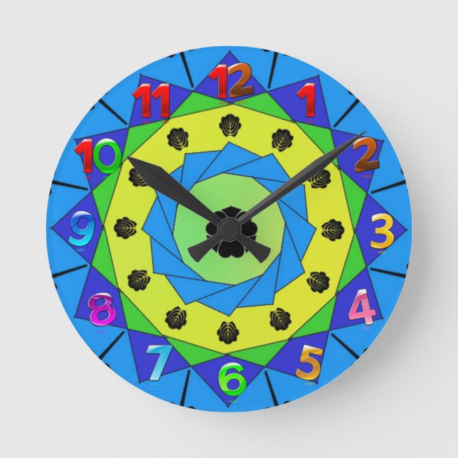 Mandala Wallclock Runde Wanduhr (Vorderseite)