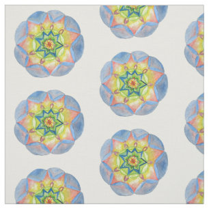 Mandala-Wasserfarbe-Baumwolle (Breite 142cm) Stoff