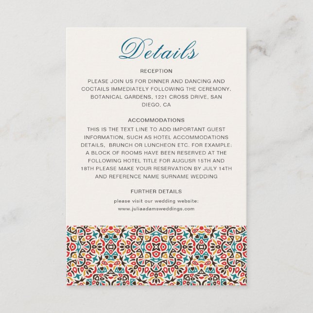Mandala Wedding Begleitkarte (Vorderseite)