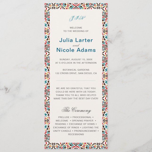 Mandala Wedding Programm (Vorderseite)