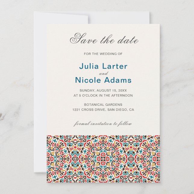 Mandala Wedding Save The Date (Vorderseite)