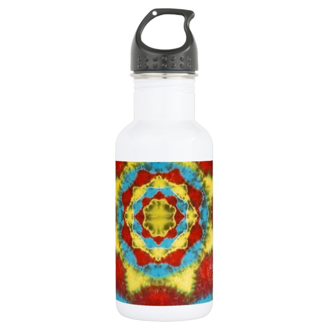 Mandala Wheel Gefärbte Krawatte Trinkflasche (Vorderseite)
