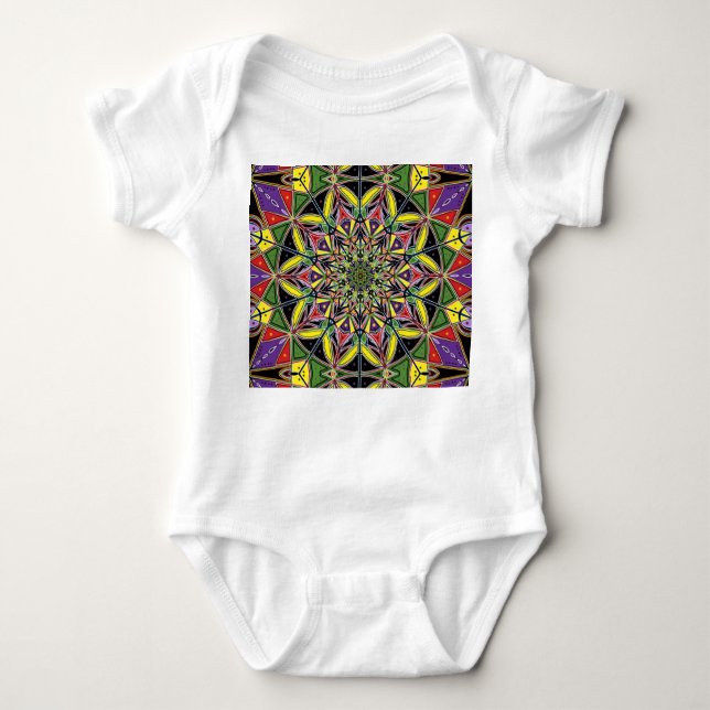Mandala White Baby Bodysuit Baby Strampler (Vorderseite)