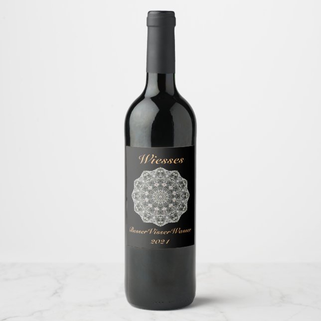 Mandala Wine Beer Kombucha Label Template Weinetikett (Vorderseite)